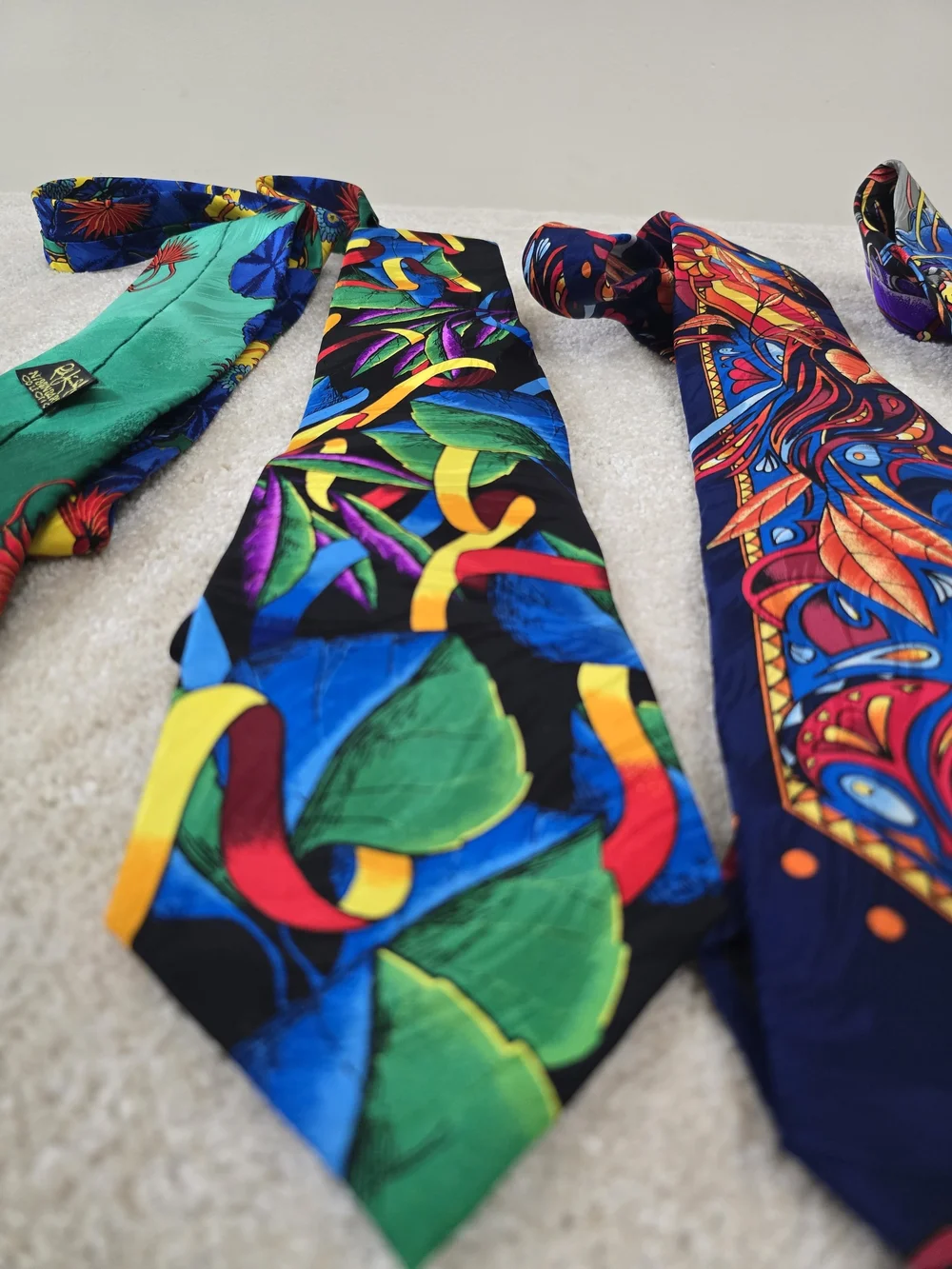 Rush Limbaugh Men's Silk Necktie - Vibrant Abstract Floral Pattern
